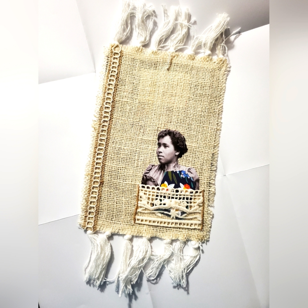 😀 HAND CRAFTED Junk journal writing board vintage lady theme with epheme